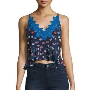 Rebecca Taylor Sakura Floral Peplum Tank, sz 2